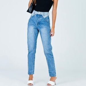 Two toned mom jeans